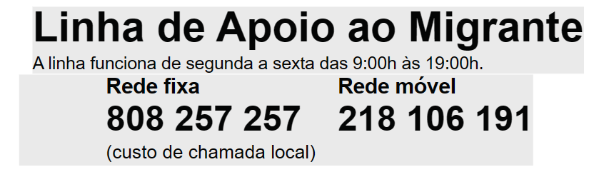 linha apoio migrante