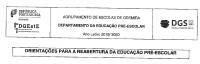 Orienta&ccedil;&otilde;es para a reabertura do Pr&eacute;-Escolar