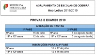 Provas e exames 2019 - Informa&ccedil;&otilde;es