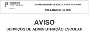 Aviso/Informa&ccedil;&atilde;o - Atendimento dos Servi&ccedil;os de Administra&ccedil;&atilde;o Escolar
