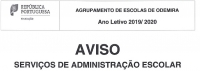 Aviso/Informa&ccedil;&atilde;o - Atendimento dos Servi&ccedil;os de Administra&ccedil;&atilde;o Escolar